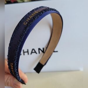 CHANEL Midnight Blue Embellished Headband